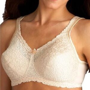 Playtex 18 Hour Lace Nude Breathable Comfort Wireless Bra Size 42D